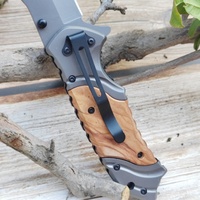Couteau pliant de haute qualité en acier inoxydable titannisé, lame en bois d'olivier, couteau utilitaire de poche pour la survie en plein air, le camping, OEM