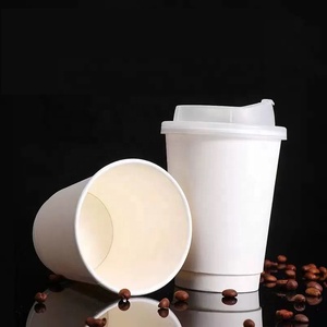 แก้วกระดาษสองชั้นพิมพ์โลโก้ตามสั่งขายส่ง แก้วกาแฟสีขาวกันน้ำ - Product Image 4