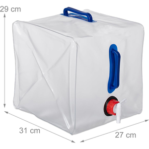20L PVC Large Collapsible Drinking <strong>Water</strong> Bag 5 Gallon Foldable Plastic <strong>Water</strong> <strong>Container</strong> Bottle for Camping <strong>with</strong> <strong>Tap</strong> - Product Image 2