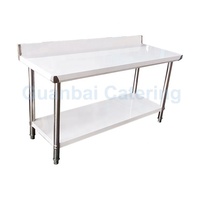 Table de travail modulaire extensible en acier inoxydable robuste pour la préparation des aliments dans les restaurants et les hôtels, capacité de charge de 300 kg/m, banc en acier