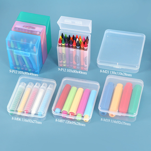 Sunshing rõ ràng nhựa Stacker Crayon lưu trữ Hộp bút chì bút chì <span class=keywords><strong>container</strong></span> Crayon hộp với bản lề nắp cho các trường học văn phòng Nguồn cung cấp - Product Image 1