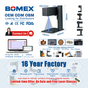 Bomex usine 10W 455nm bureau paillasse bleu Laser marquage Machine prise en charge PLT DXF AI SVG <span class=keywords><strong>JPG</strong></span> <span class=keywords><strong>GIF</strong></span> <span class=keywords><strong>PNG</strong></span> BMP - Product Image 1