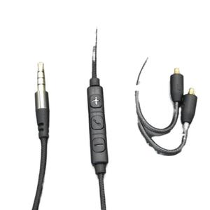 Câble Audio Mmcx compatible 3.5 Mm avec commande pour Se215 315 W10 W20 W30 W40 W50, câble tressé noir - Product Image 4