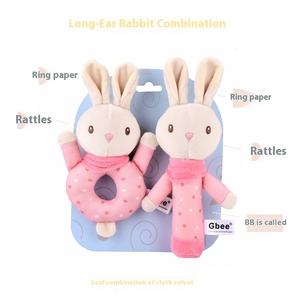 Gbee Nouveau hochet à main en tissu tricoté coloré Jouet apaisant pour bébé Bâton animal Jouet en peluche de 0 à 1 an - Product Image 4