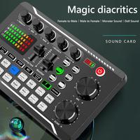 Carte son F998 au prix d'usine avec un ensemble de microphone à condensateur BM800, kit complet de karaoké et de diffusion, trépied