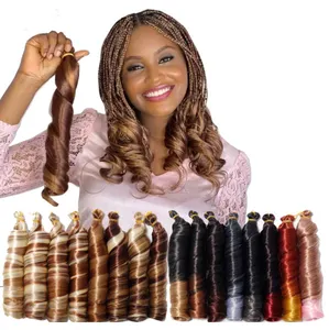 150g 24inch Crochet Braid Attachments Braids Spiral French Curls Extension Synthetic Curly Braiding Hair