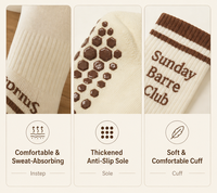 Chaussettes de yoga en coton pour femmes, personnalisées, antidérapantes, mi-mollet, pour Pilates et fitness, avec grip