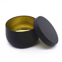 Großhandel 2oz 4oz 6oz 8oz Leere runde duftende Roségold Blechdose für Kerzen Behälter Gläser Travel Black Candle Dosen