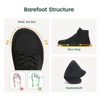 Chaussures de mise à la terre conductrices, confortables pour la marche pieds nus, à semelle fine et souple, avec large embout en toile à lacets, favorisant l'équilibre naturel du corps