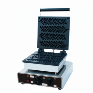 Kitchbox Gaufrier industriel commercial avec revêtement antiadhésif en acier inoxydable 1.750W Chauffage électrique - Product Image 1