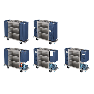 Chariots de travail pour hôtel Chariot de construction en acier Chariot de nettoyage pour maison d'hôtes Service de ménage et de stockage Salle à manger Restaurant - Product Image 3