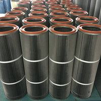 Nouvel élément filtrant d'air en polyester pour vente en gros, haute efficacité de filtration, forme cylindrique, installation par le bas, pièce de rechange