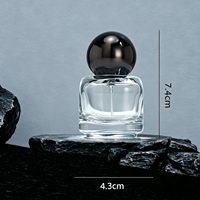 Flacon de parfum en verre transparent cylindrique de 30 ml en gros, vide, avec pulvérisateur à col serti, pour distribution cosmétique, impression sérigraphique