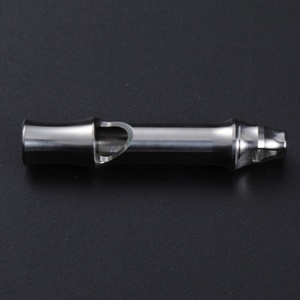 Silbato EDC de acero inoxidable, silbato de supervivencia portátil de un solo tubo de alto decibelio con orificio para cordón para señalización al aire libre A0023 - Product Image 5