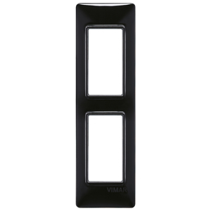Vimar Black Wall <b>Switch</b> Plate 2 Gang 18mm Length 5mm Width 0.9mm Height - Product Image 1