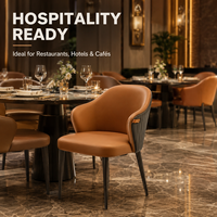 Chaise de salle à manger moderne en cuir rembourré avec dossier incurvé pour restaurant, hôtel, café, bar, salon, bureau, vente en gros commerciale