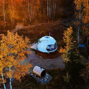 Luxe Glamping Tent Met Glazen Koepel En Geodetische Koepel Voor Ultiem Comfort