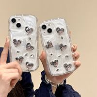 Nouvel arrivage 3D compte-gouttes de nuage blanc papillon argent étoile transparente antichoc coque de téléphone portable souple
