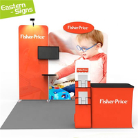 Stand d'exposition modulaire portable en tissu réutilisable 3x3, stand d'exposition standard 10x10 pour foire
