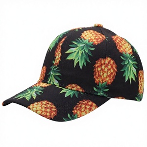 Gorras de Béisbol Impermeables con Estampado de Piña Floral y Frutas de Moda, 100% Poliéster, para Hombre y Mujer, Diseño Tropical de Plantas, Visera Curva - Product Image 2