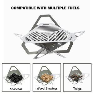 Parrilla <span class=keywords><strong>Portátil</strong></span> <span class=keywords><strong>de</strong></span> Acero Inoxidable para Camping, Tipo <span class=keywords><strong>Lotus</strong></span> - Product Image 3