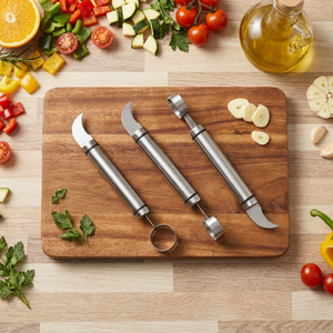 Sbucciatore per Melagrane e Frutta a Doppia Estremità in Acciaio Inossidabile con Lama Seghettata, Lavabile in Lavastoviglie, per Preparazione in Cucina - Product Image 1