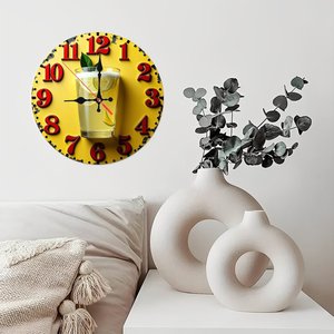 Reloj de Pared Redondo de Madera de 25x25 cm, Silencioso, sin Tictac, Decoración para Habitación de Huéspedes, Hotel, Hogar, Interior - Product Image 3