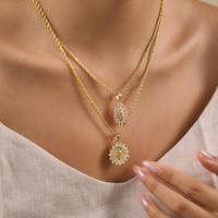 Collier pendentif en forme de cœur de la Vierge Marie plaqué or 18 carats BinShuo, chaîne à maillons en zircone blanche, bijoux en acier inoxydable imperméable