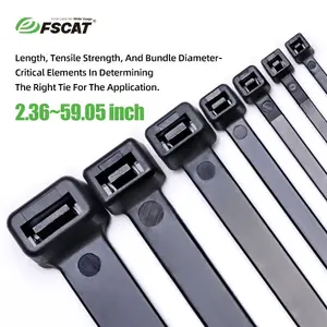 FSCAT 4.8*200mm Magnetic Cable Tie Nylon 66 Zip Ties Clamp Nature Or Black Bandit Wire Cable Tie Zap Strap