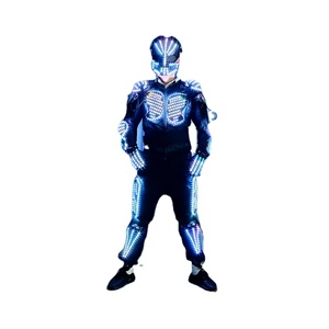 Ropa luminosa LED; Conjunto de armadura de guerrero con máscara de hierro ligero de siete colores; Traje de rendimiento de robot de armadura de Halloween. - Product Image 1