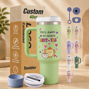 Custom Cartoon Pet Stainless Steel 40oz Double Wall Vacuum Insulated Tumbler with Handle and <b>Straw</b> BPA Free Leak-Proof - Product Image 1