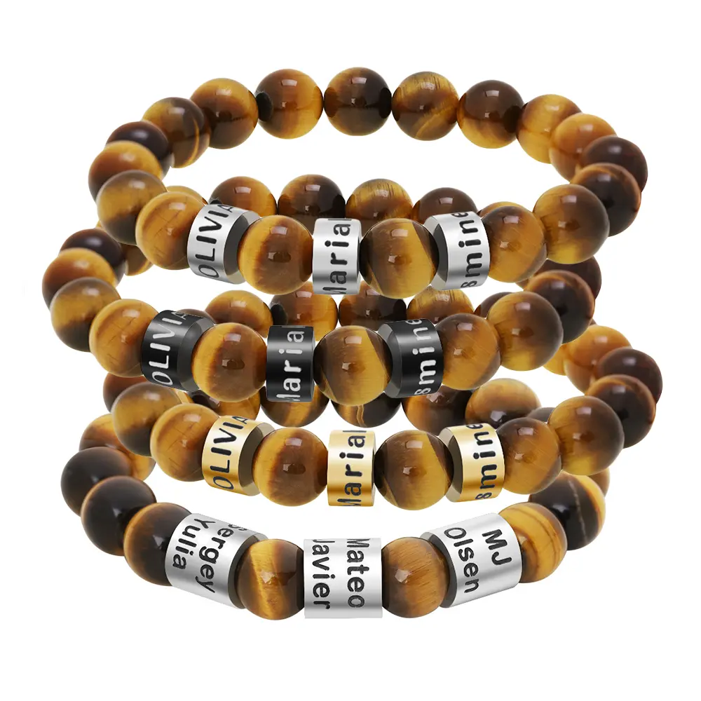 Energinox Custom Designer Charms Natuurlijke Kralen Diffuser Lava Stone Tiger Eye Armband Voor Mannen