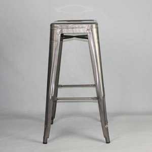 Modern Bistro Powder Coating Metal <strong>Stacking</strong> bar <strong>Stool</strong> with Wood Seat and Backrest - Product Image 6