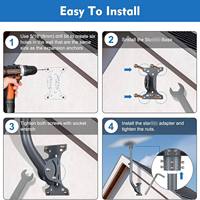 Kit de fixation murale et de toit Starlink Gen 3 V3 avec bras coudé, robuste, antirouille, réglable, résistant aux intempéries, accessoires de base pour extérieur