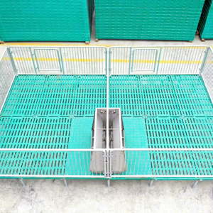 Cage de mise bas individuelle avec porte latérale pliable pour le sauvetage des porcelets, accès rapide aux porcelets allaités, permettant d'économiser 5 minutes par intervention. - Product Image 1