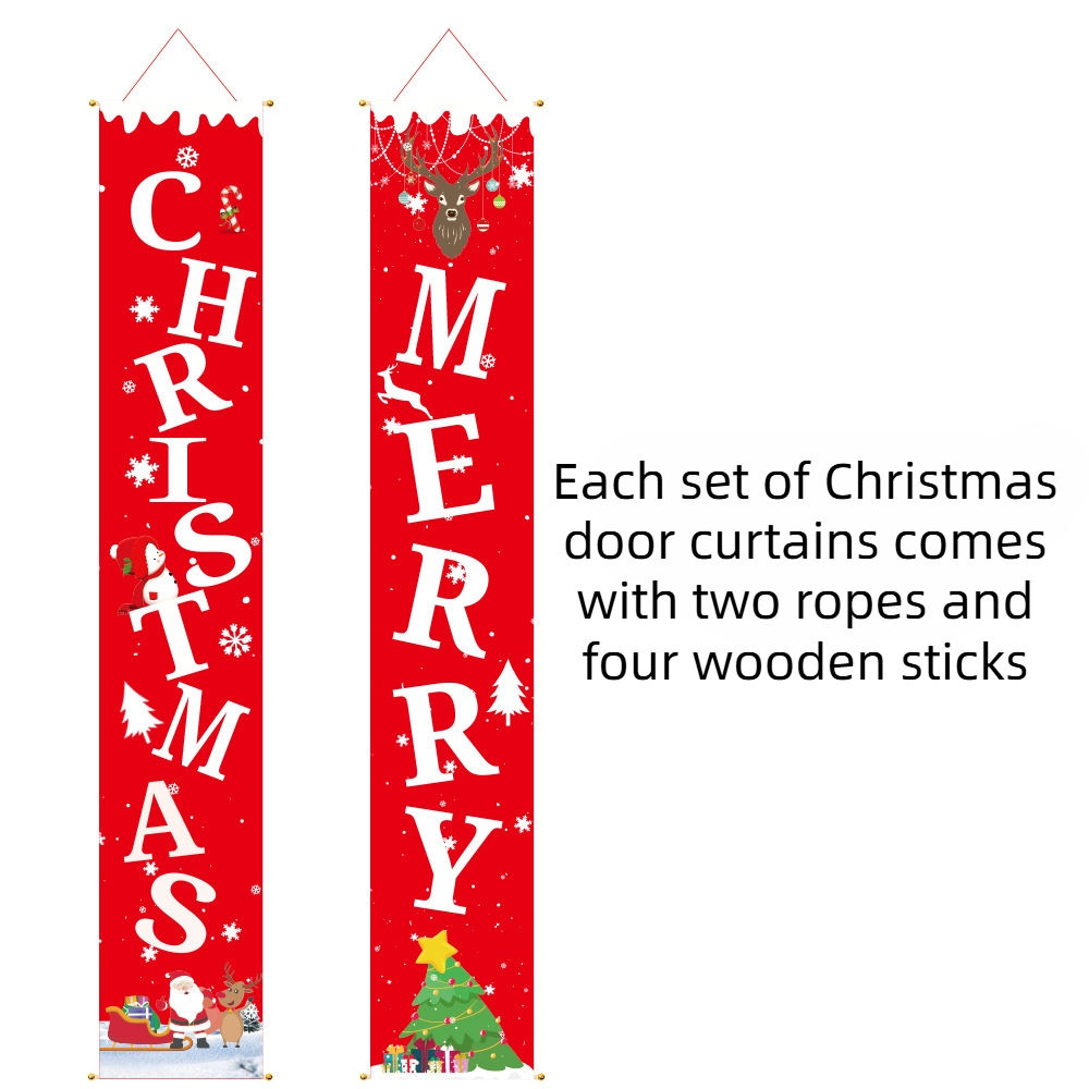 สุขสันต์วันคริสต์มาสธงม่านประตู-5