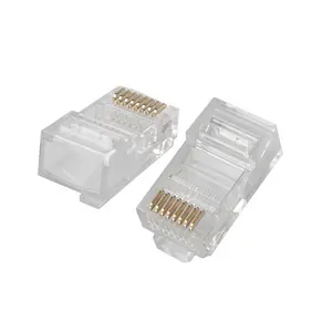 RJ45 कनेक्टर Cat6 10P10C सोना मढ़वाया Rj45 Conector