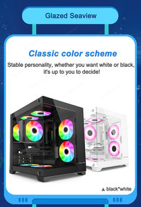 Boîtier de <span class=keywords><strong>PC</strong></span> de jeu <span class=keywords><strong>Gamer</strong></span>-X, ventes chaudes, <span class=keywords><strong>tour</strong></span> moyenne, noir/blanc, acier, avec fenêtre latérale, USB-C, audio HD, prise en charge MicroATX/ITX, en stock - Product Image 2