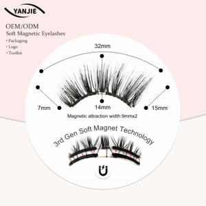 Cils magnétiques faits à <span class=keywords><strong>la</strong></span> main, longs, légers, réutilisables, durables, doux, avec clips, résistants à l'eau, sans colle requise - Product Image 1
