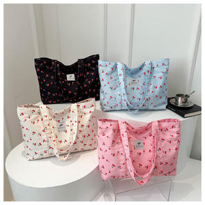 大容量可爱樱桃草莓印花休闲尼龙美学手提包春季新款时尚单肩腋下包 - Product Image 5