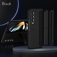 Nouvelles coques arrière en cuir PU pour Samsung Galaxy Z Fold 4 5 6 7 avec support invisible, antichoc et emplacement pour stylet, étui de téléphone pour Z Fold 7