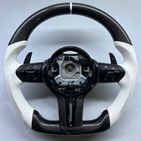 Volant de voiture en cuir blanc et fibre de carbone, compatible avec BMW X5 F15 F20 F10 F30 F32 F36 F60 M4 F80 F82 E90 E91 E60