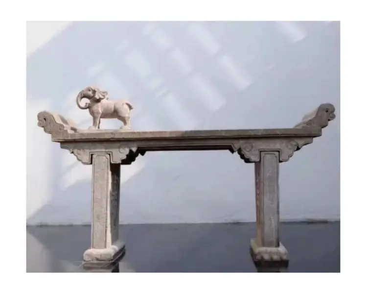 天然石テーブル庭屋外中古手彫り石祭壇