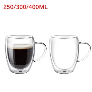 Ensemble de 2 gobelets <span class=keywords><strong>en</strong></span> verre à double paroi isolés - Durable, transparent, résistant à la chaleur, design moderne, grande capacité, tasses à café - Product Image 6