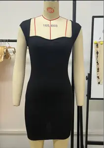 2023 New Product <strong>Customize</strong> Sexy Night Shop Short Skirt Sleeveless Knitted Hip Camisole Casual <strong>Dress</strong> - Product Image 6