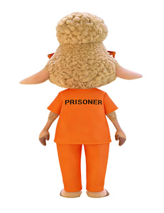 Divertido Disfraz de Oveja Prisionera de Zootopia para Niños, Disfraz de Cosplay Unisex Naranja para Halloween y Fiestas Temáticas - Product Image 3