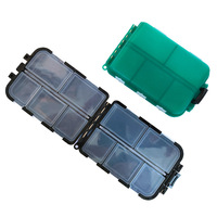 Boîte de rangement portable en plastique rigide pour accessoires de pêche, 9,5 x 6,2 cm