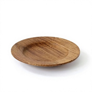 Eco Friendly Wooden Round <b>Plate</b> Handmade Decorative Serving Tray for Kitchen Dining Table Restaurant Cafe Catering and Home - Product Image 1