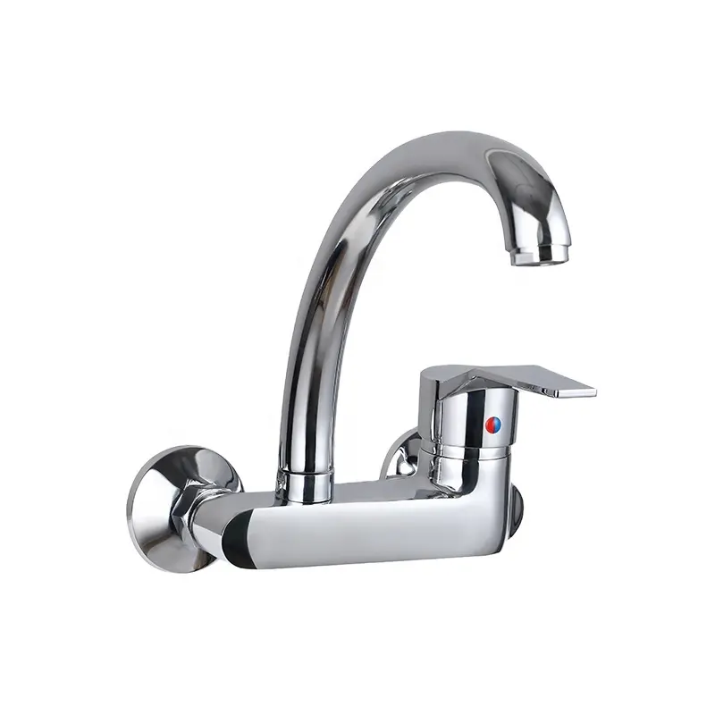 ITALOMIX Wholesale Custom Modern Design Single Handle Wall Mounted Zinc Kitchen Sink Mixer Faucet