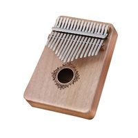 Wooden Body Musical Instrument 17 Keys Thumb Piano Mini Kalimba for Kids Toys